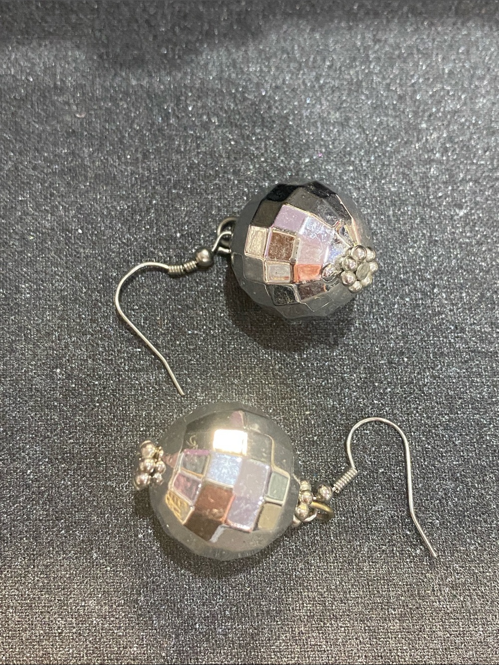 Pierced Globe Ball Earrings - Picture 2 of 2